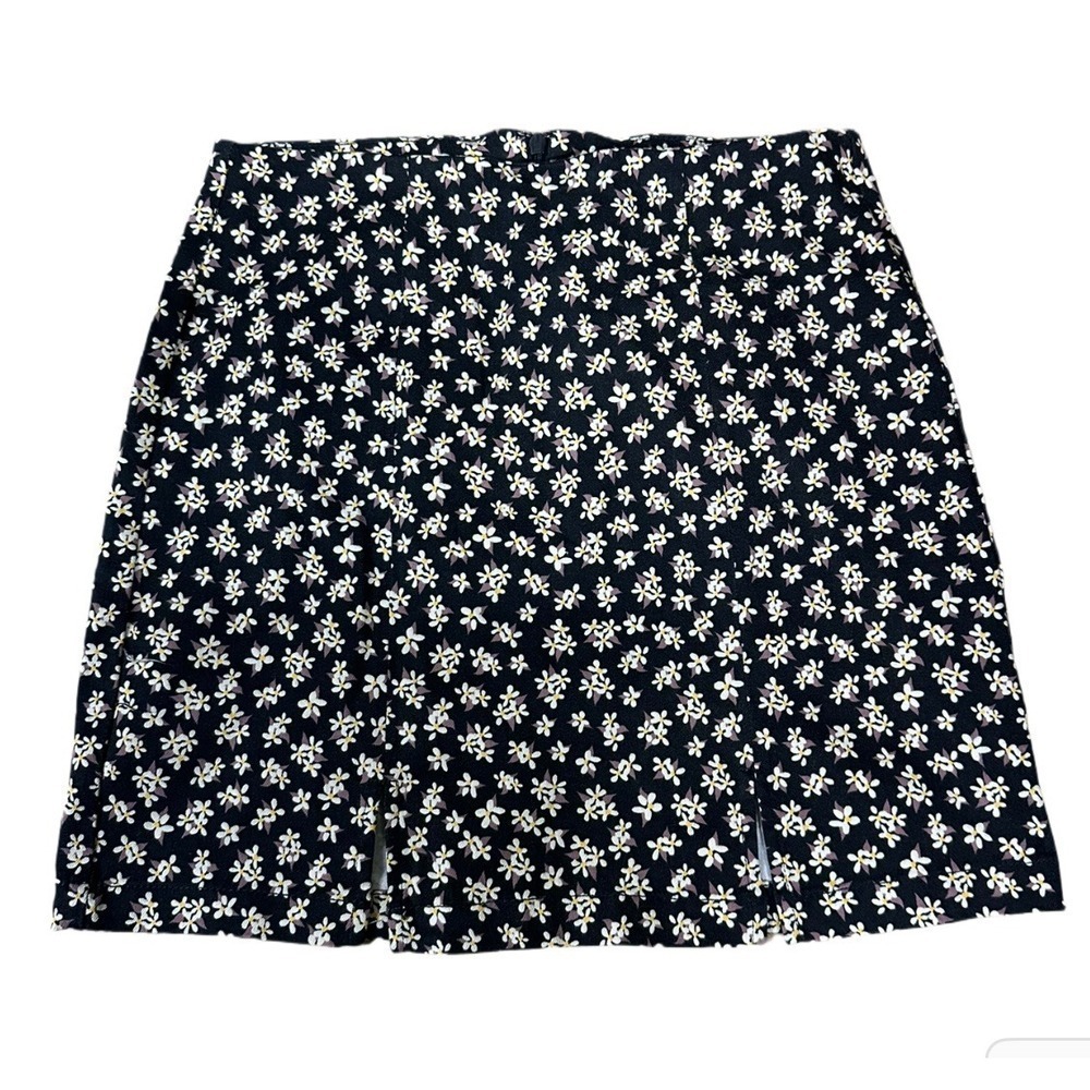 Aeropostale Notched Hem Mini Skirt Size Small Daisy Floral Print Preppy - Picture 2 of 5